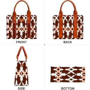IBFUN Brown Bohemian Canvas Tote Bag